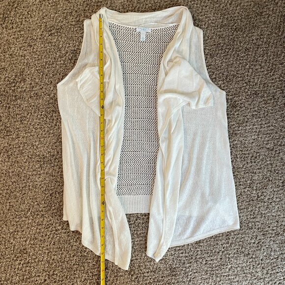 NWOT Size XL Calypso St. Barth for Target crocheted white linen sweater vest - Picture 6 of 11